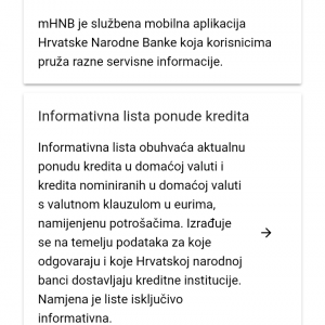 1. Na pozdravnom ekranu potrebno je odabrati informativnu listu