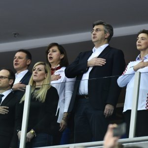 Predsjednik Sabora Gordan Jandroković, državna tajnica Janica Kostelić, premijer Andrej Plenković, ministrica Marija Pejčinović Burić, Damir Krstičević