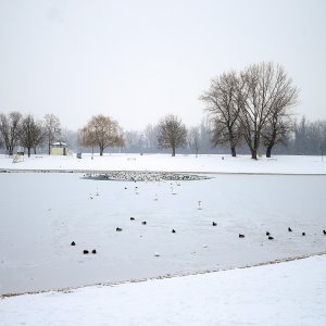 Iznimno niske temperature zaledile su jezero Jarun