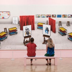 'Seven Trollies, Six and a Half Stools, Six Portraits, Eleven Paintings and Two Curtains', David Hockney