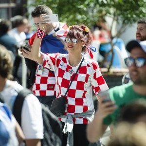 Navijači u gradu prije utakmice Hrvatska - Argentina