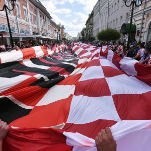 Navijači u gradu prije utakmice Hrvatska - Argentina