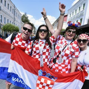 Navijači u gradu prije utakmice Hrvatska - Argentina