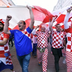 Navijači u gradu prije utakmice Hrvatska - Argentina