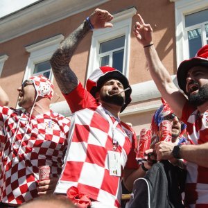 Navijači u gradu prije utakmice Hrvatska - Argentina