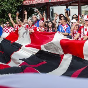 Navijači u gradu prije utakmice Hrvatska - Argentina