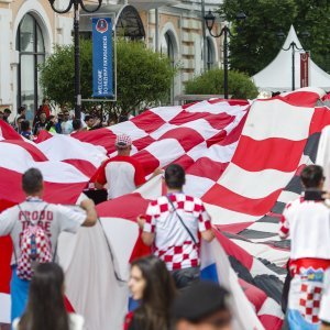 Navijači u gradu prije utakmice Hrvatska - Argentina