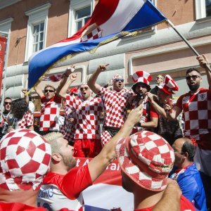 Navijači u gradu prije utakmice Hrvatska - Argentina