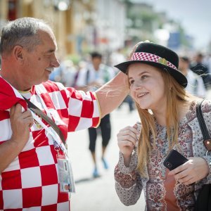 Navijači u gradu prije utakmice Hrvatska - Argentina