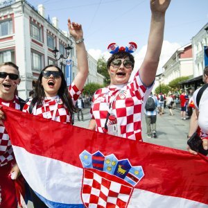 Navijači u gradu prije utakmice Hrvatska - Argentina