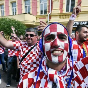 Navijači u gradu prije utakmice Hrvatska - Argentina