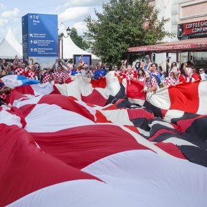 Navijači u gradu prije utakmice Hrvatska - Argentina