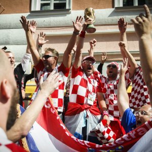 Navijači u gradu prije utakmice Hrvatska - Argentina