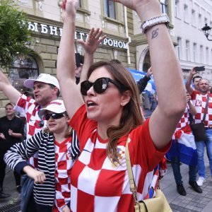 Navijači u gradu prije utakmice Hrvatska - Argentina