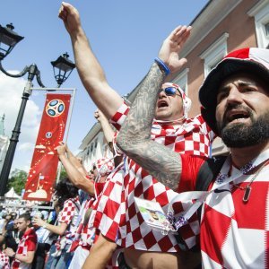 Navijači u gradu prije utakmice Hrvatska - Argentina