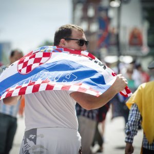 Navijači u gradu prije utakmice Hrvatska - Argentina