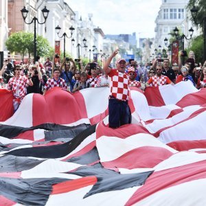 Navijači u gradu prije utakmice Hrvatska - Argentina