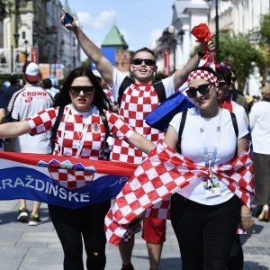 Navijači u gradu prije utakmice Hrvatska - Argentina