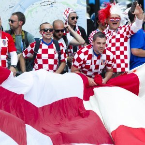 Navijači u gradu prije utakmice Hrvatska - Argentina