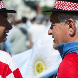 Navijači u gradu prije utakmice Hrvatska - Argentina