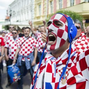 Navijači u gradu prije utakmice Hrvatska - Argentina