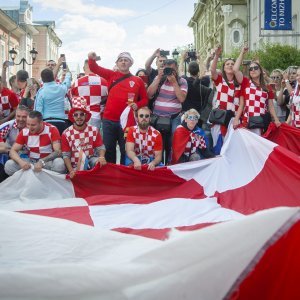 Navijači u gradu prije utakmice Hrvatska - Argentina