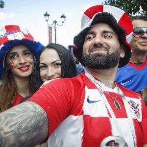 Navijači u gradu prije utakmice Hrvatska - Argentina