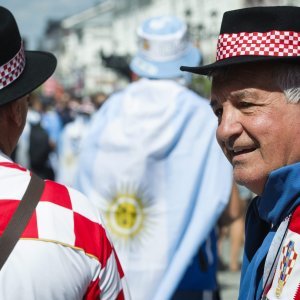 Navijači u gradu prije utakmice Hrvatska - Argentina