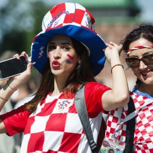 Navijači u gradu prije utakmice Hrvatska - Argentina