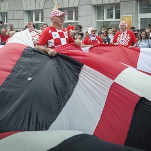 Navijači u gradu prije utakmice Hrvatska - Argentina