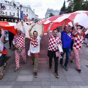 Navijači u gradu prije utakmice Hrvatska - Argentina