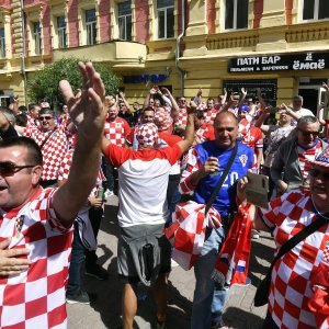 Navijači u gradu prije utakmice Hrvatska - Argentina