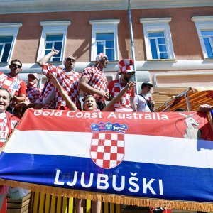 Navijači u gradu prije utakmice Hrvatska - Argentina