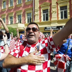 Navijači u gradu prije utakmice Hrvatska - Argentina