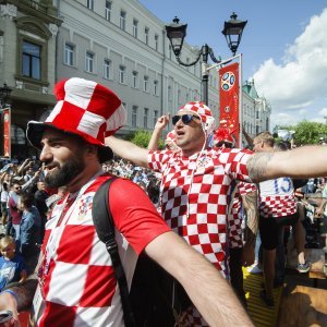 Navijači u gradu prije utakmice Hrvatska - Argentina