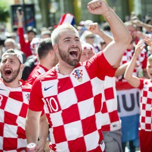 Navijači u gradu prije utakmice Hrvatska - Argentina