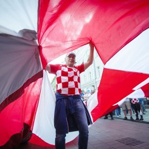 Navijači u gradu prije utakmice Hrvatska - Argentina