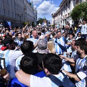 Navijači u gradu prije utakmice Hrvatska - Argentina