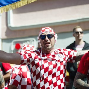 Navijači u gradu prije utakmice Hrvatska - Argentina