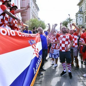 Navijači u gradu prije utakmice Hrvatska - Argentina