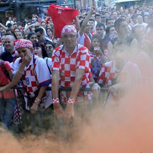 Navijačka atmosfera u Zagrebu