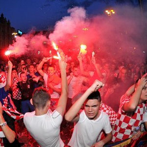 Navijačka atmosfera u Zagrebu