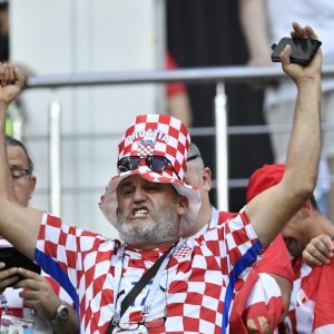 Hrvatski navijači na stadionu u Sočiju