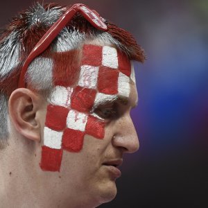 Navijači na stadionu Lužnjiki, Hrvatska - Engleska