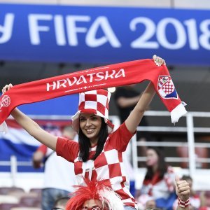 Navijači na stadionu Lužnjiki, Hrvatska - Engleska