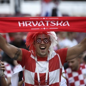 Navijači na stadionu Lužnjiki, Hrvatska - Engleska