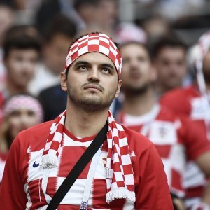 Hrvatski navijači na tribinama stadiona Lužnjiki