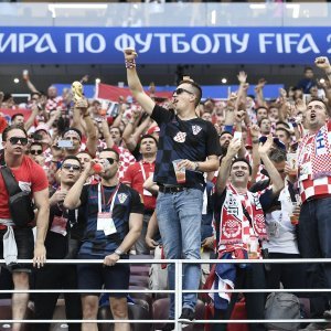 Hrvatski navijači na tribinama stadiona Lužnjiki