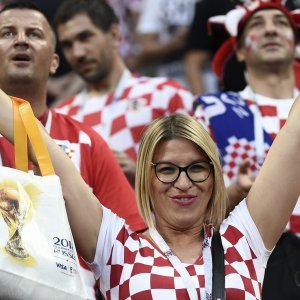 Hrvatski navijači na tribinama stadiona Lužnjiki