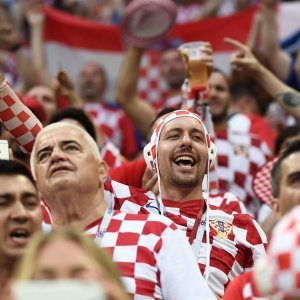 Hrvatski navijači na tribinama stadiona Lužnjiki
